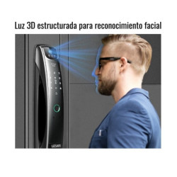 Cerradura biométrica inteligente con reconocimiento facial WIFI con cámara, función de video portero y 5 formas de apertura